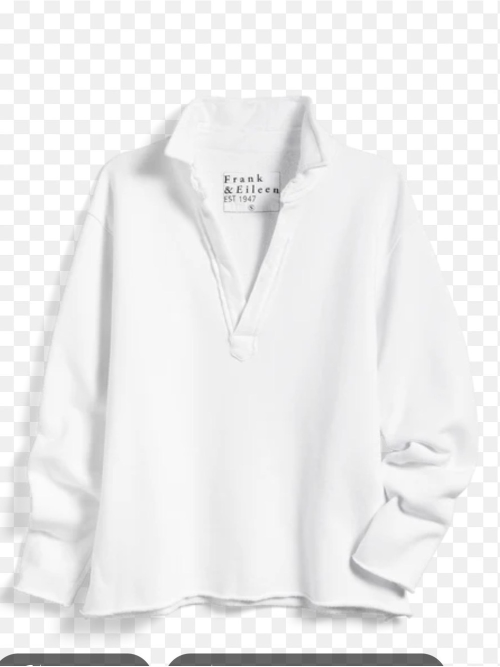 Frank & Eileen Patrick White Popover Henley Sweatshirt M